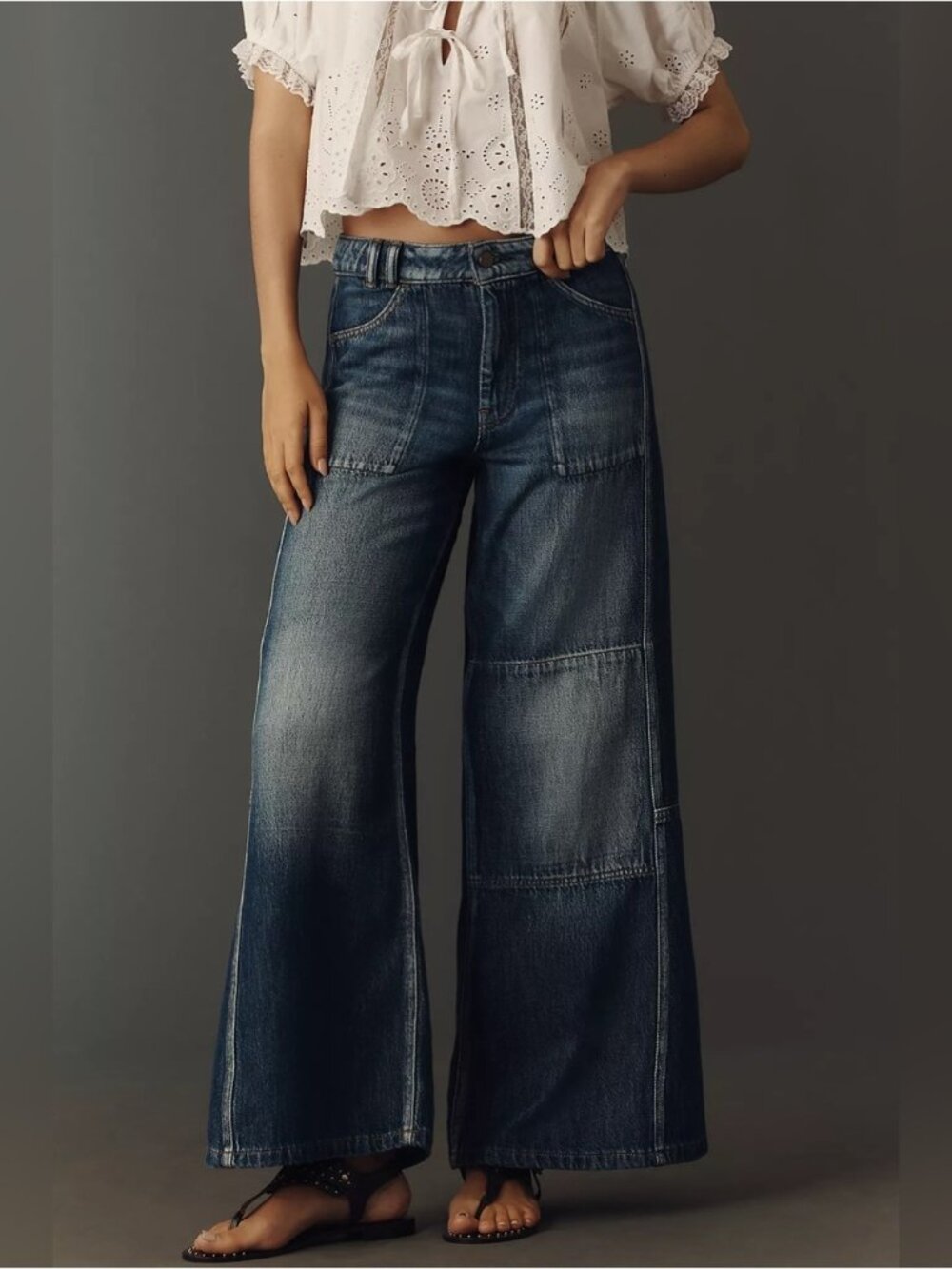 NWT Size 28 - Pilcro Adi Reworked Mid-Rise Relaxed Wide-Leg Jeans (NWT US$ 158)